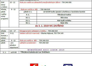 Program MC Srdíčko na leden