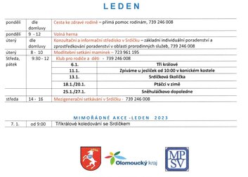 program MC Srdíčko leden 2023