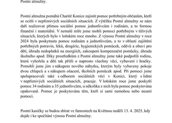 Postní almužna 2025
